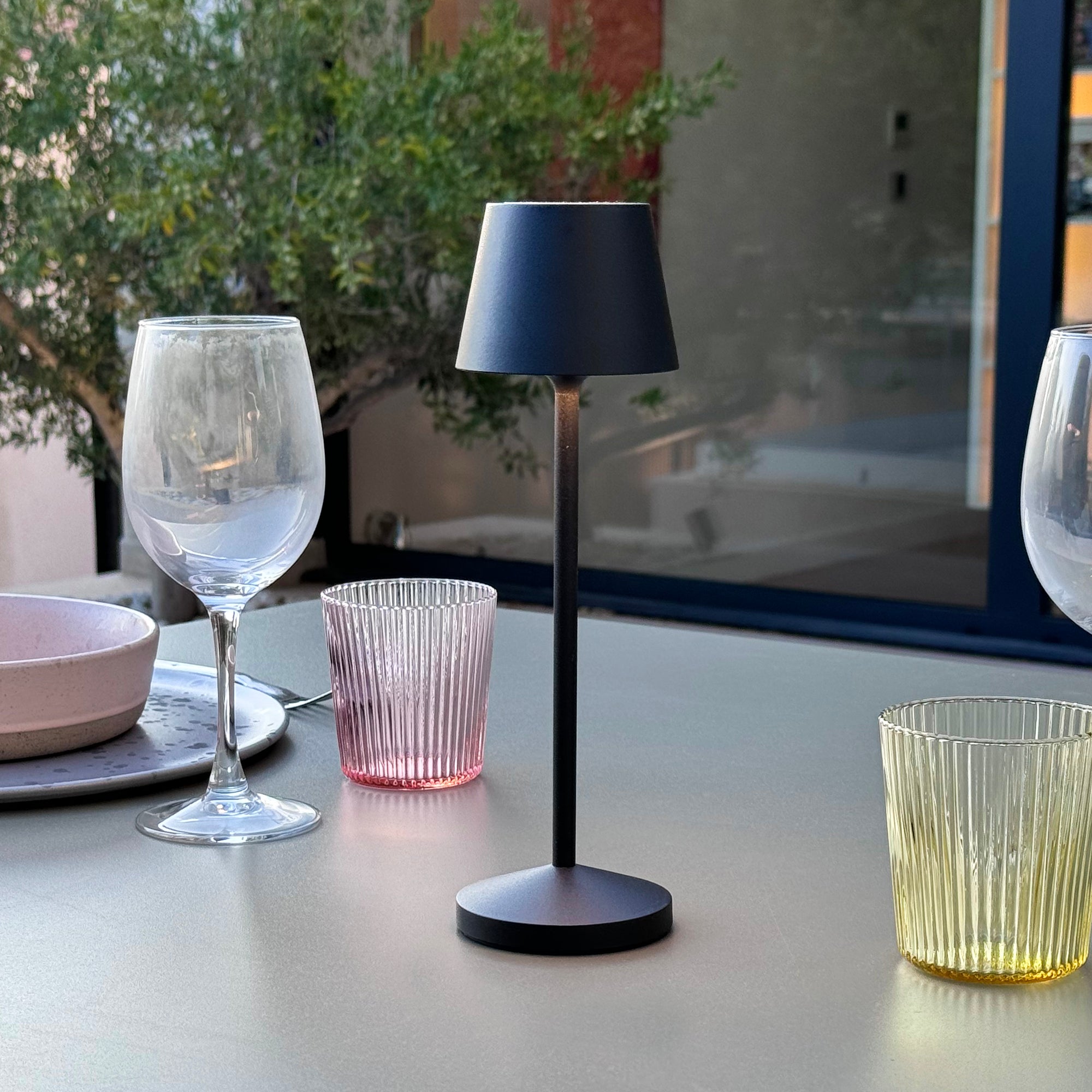 Red Deco Emily Black lot 9 lampes table sans fil H25cm