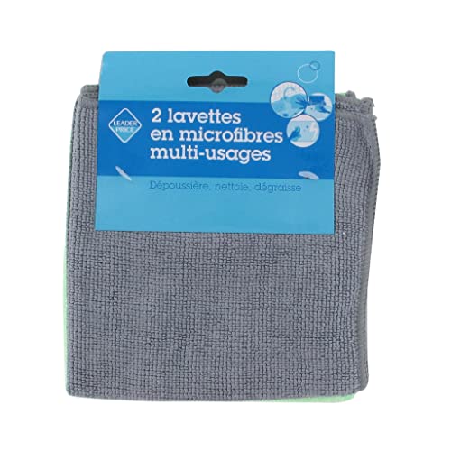 Leader Price lavettes en microfibres multi-usages x2