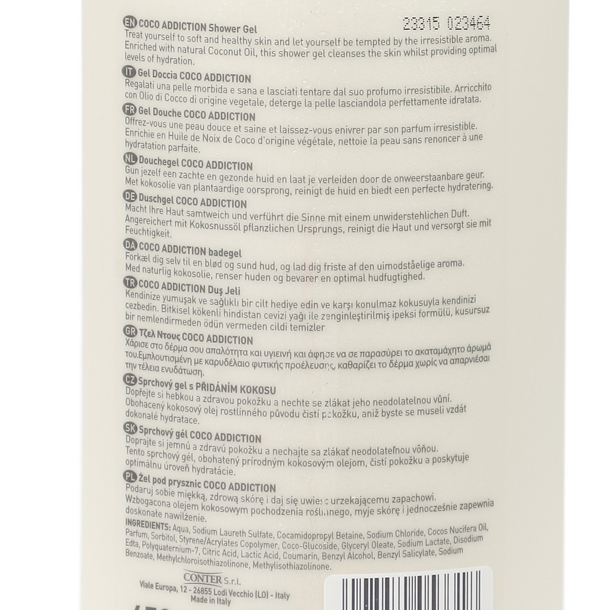 Gel douche coco addiction parfum noix de coco