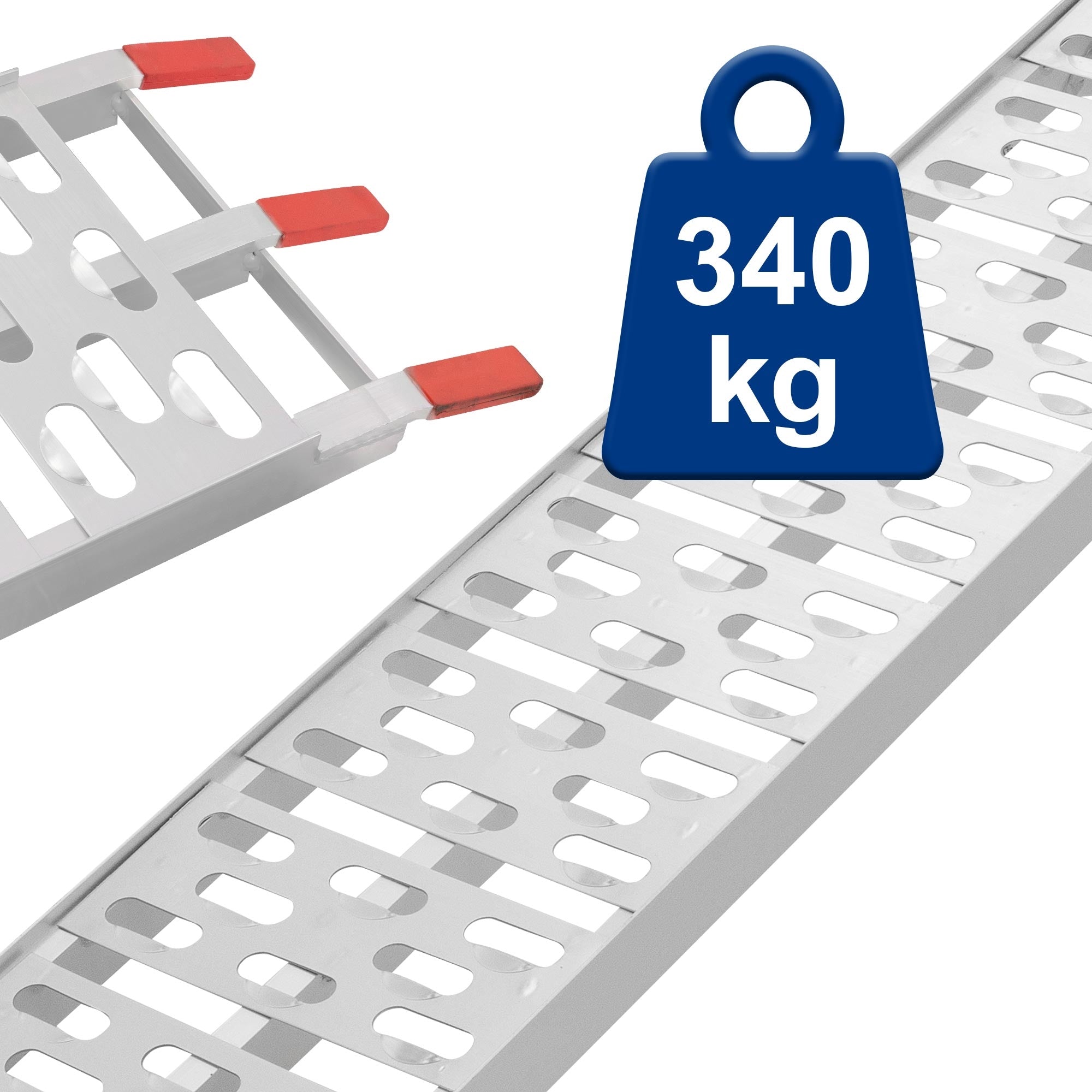 ECD Germany rampe chargement alu 340 kg lot de 2 avec béquilles