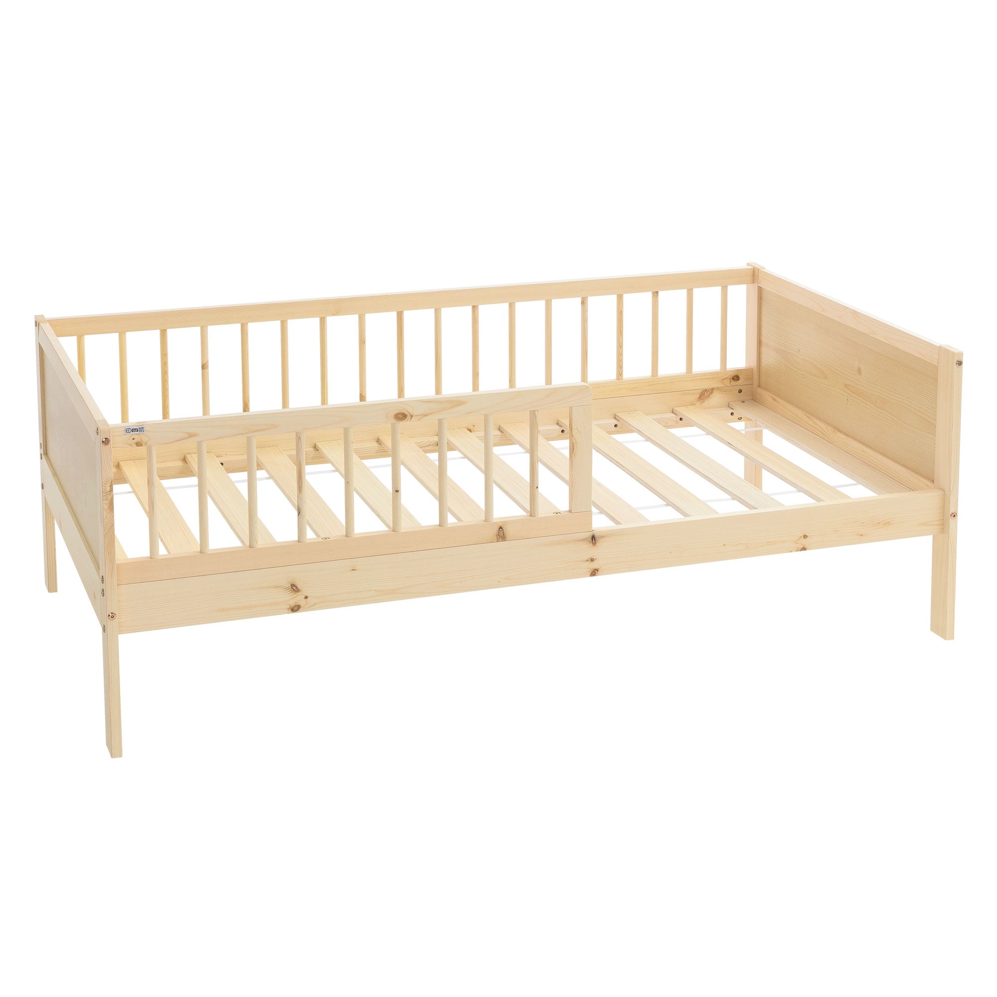 ECD Kinder lit enfant 80x160 cm pin naturel sommier barrière