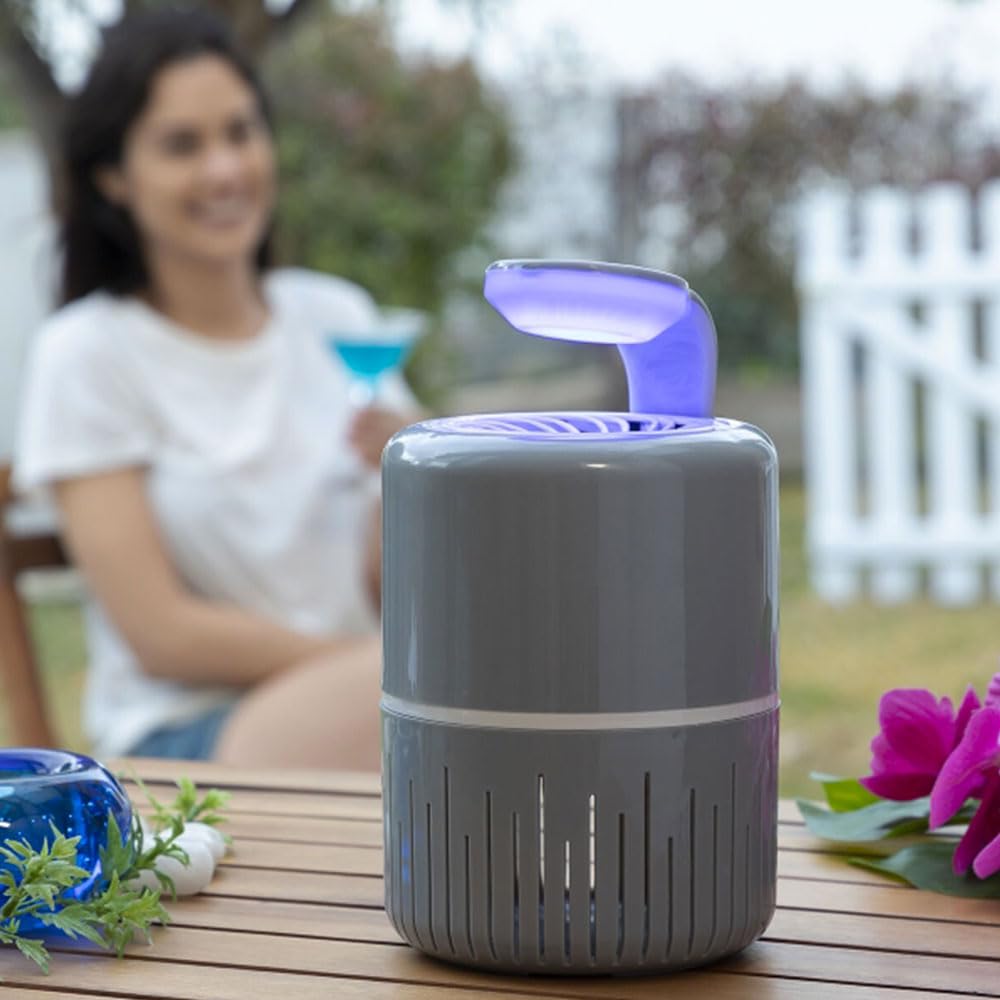 Kldrain lampe anti-moustiques LED UV aspiration silencieuse USB grise
