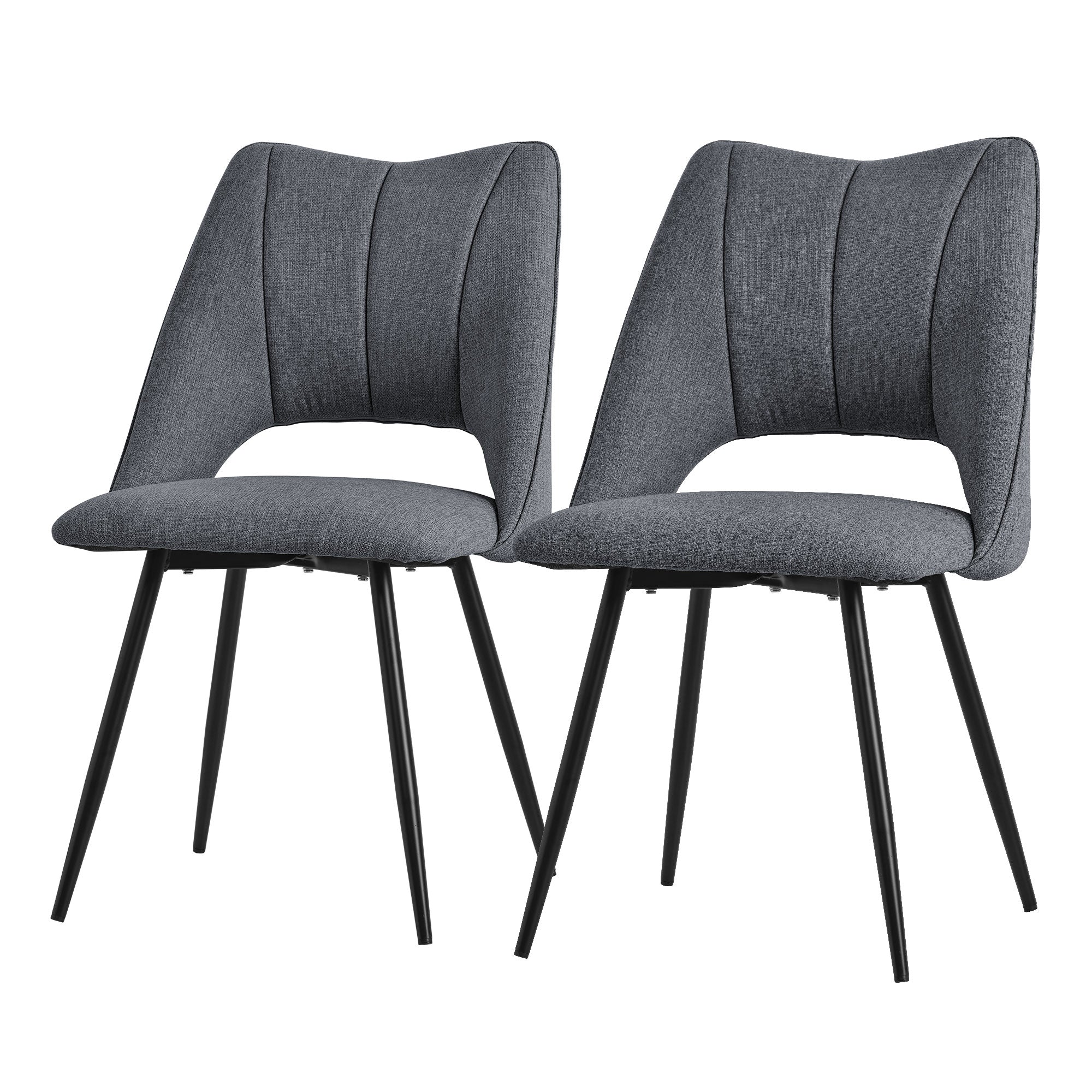 ECD Germany Möbel chaise salle à manger grise lot 2 rembourrée