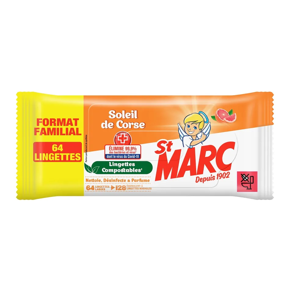 Soleil de Corse lingettes multiusages 64 pièces désinfectantes