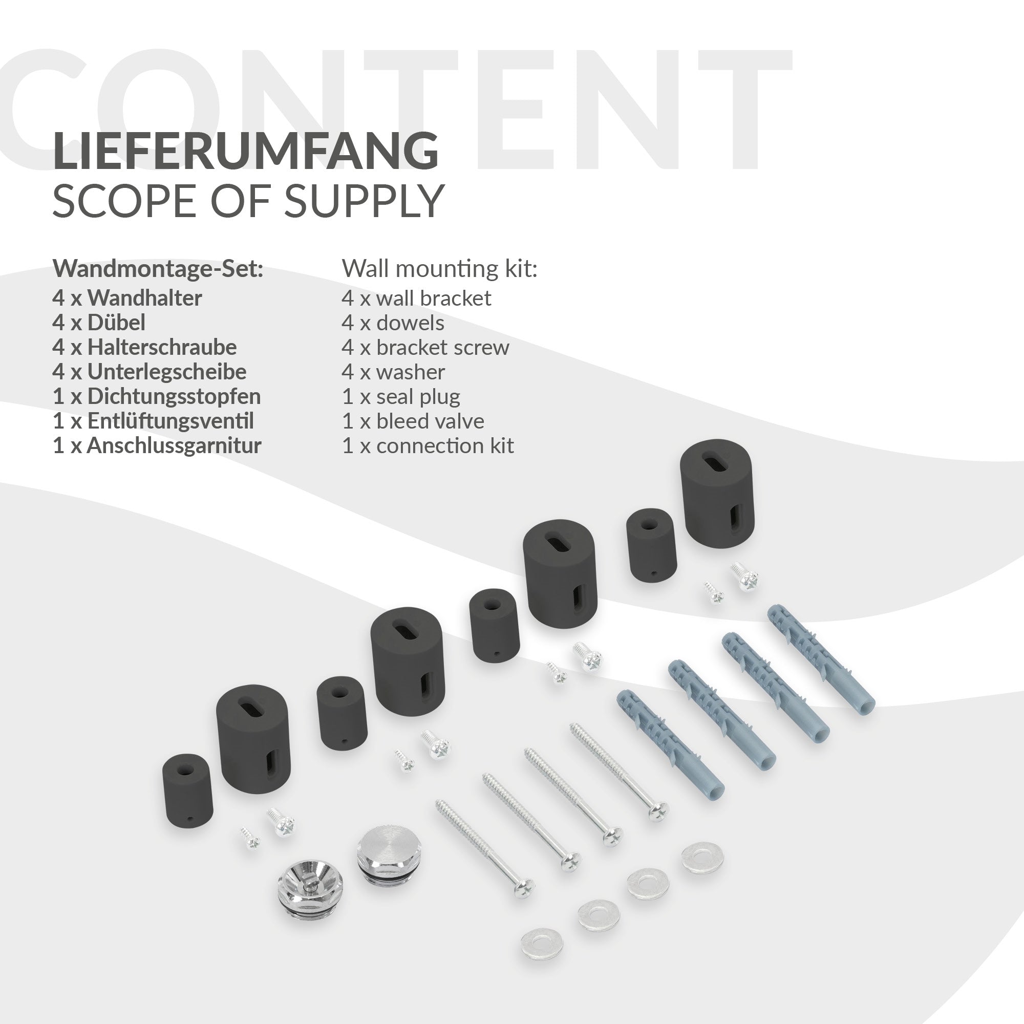 ECD Germany Heizungen 500x1600 radiateur sèche-serviettes anthracite
