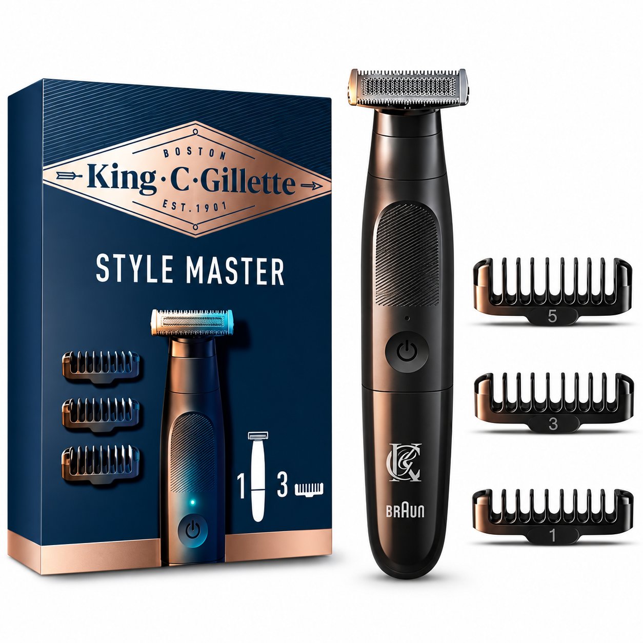 King C Gillette Style Master Rasoir électrique sans fil barbe