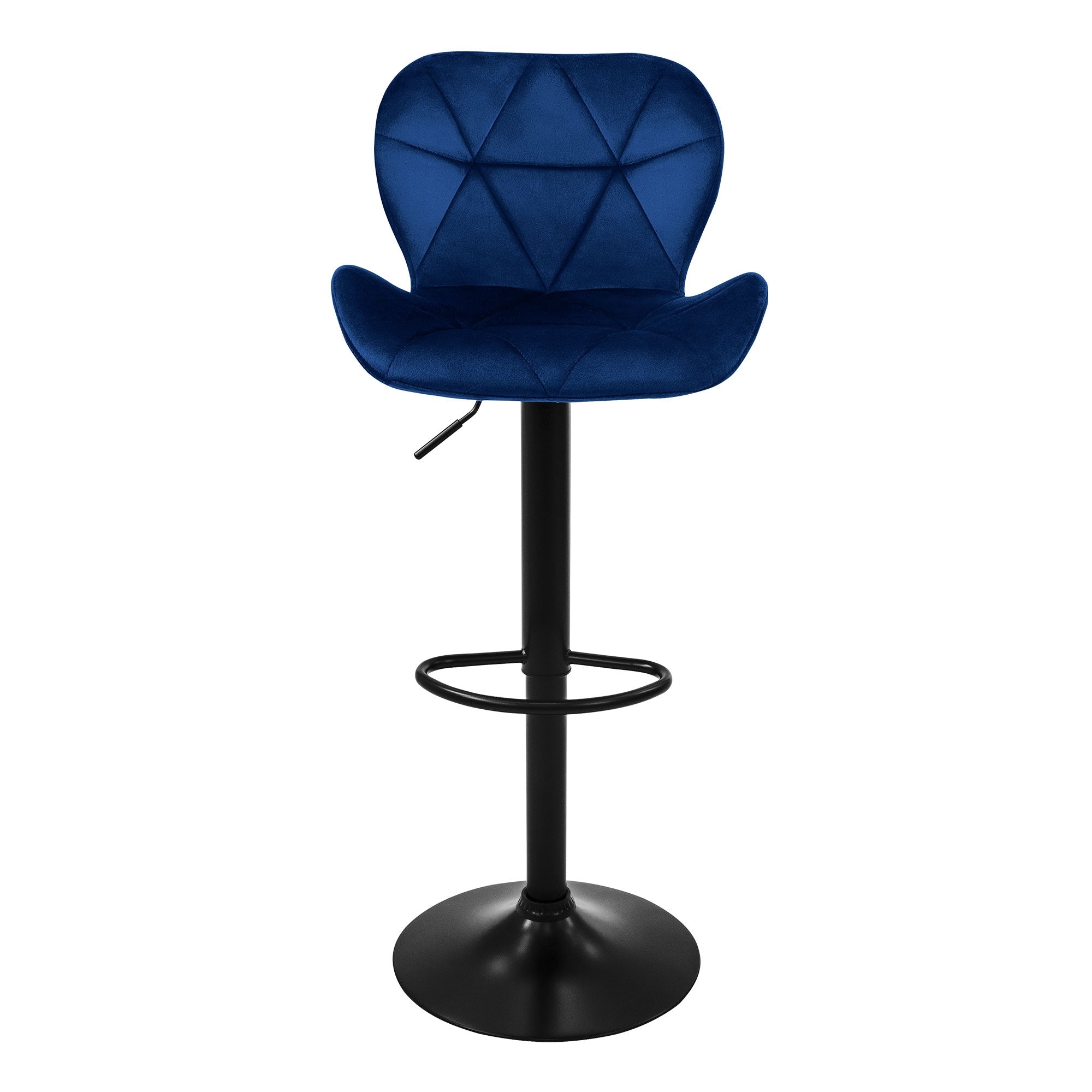 ECD Germany Möbel Tabouret Bar Bleu Velours Lot 2 Réglable