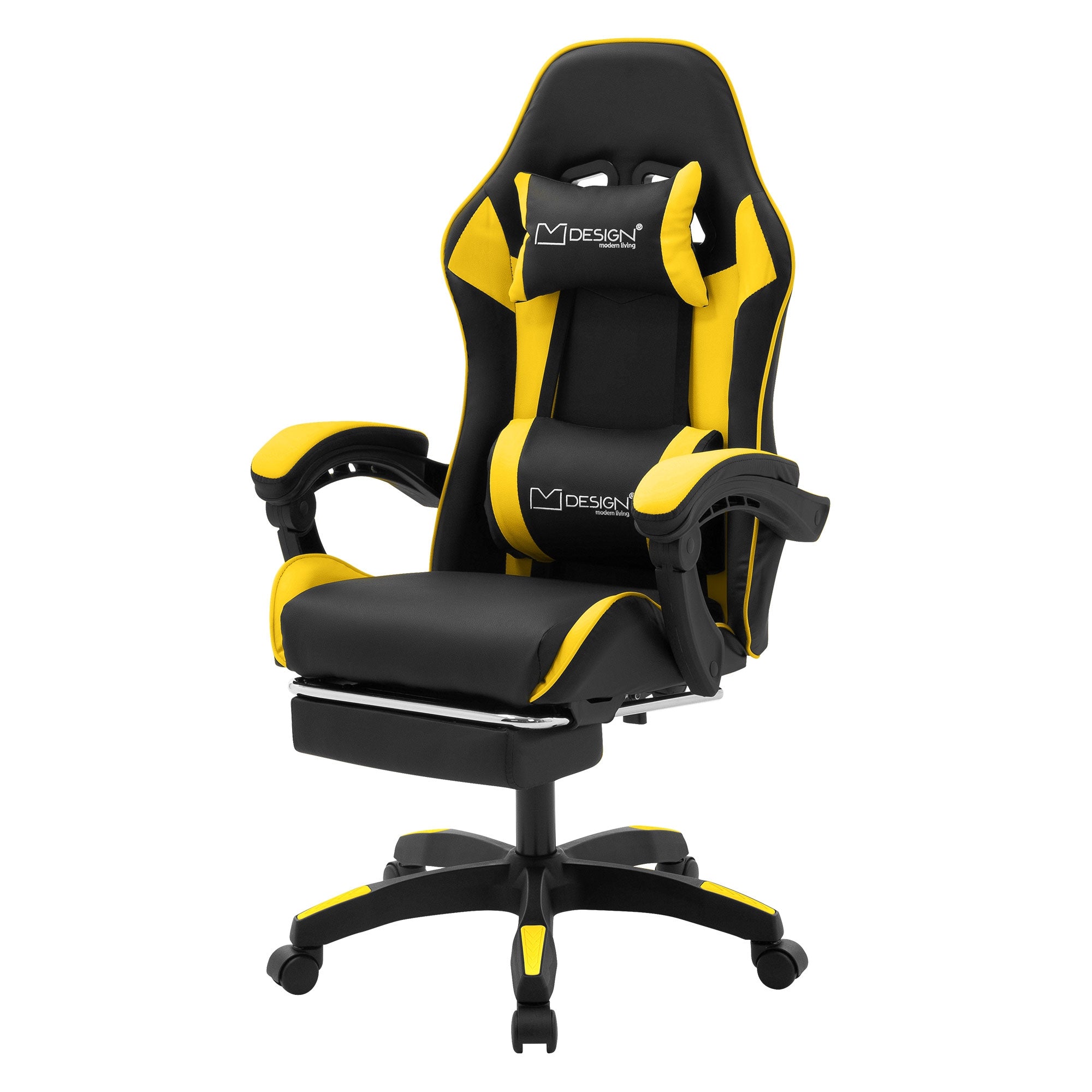 ECD Germany Möbel Chaise Gaming Simili Noir Repose-Pied