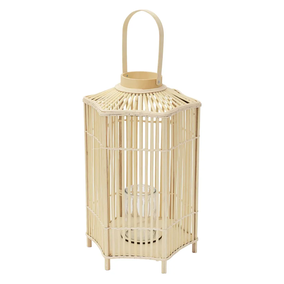 ECD Germany Garten Lanterne Bambou 75 cm Bois