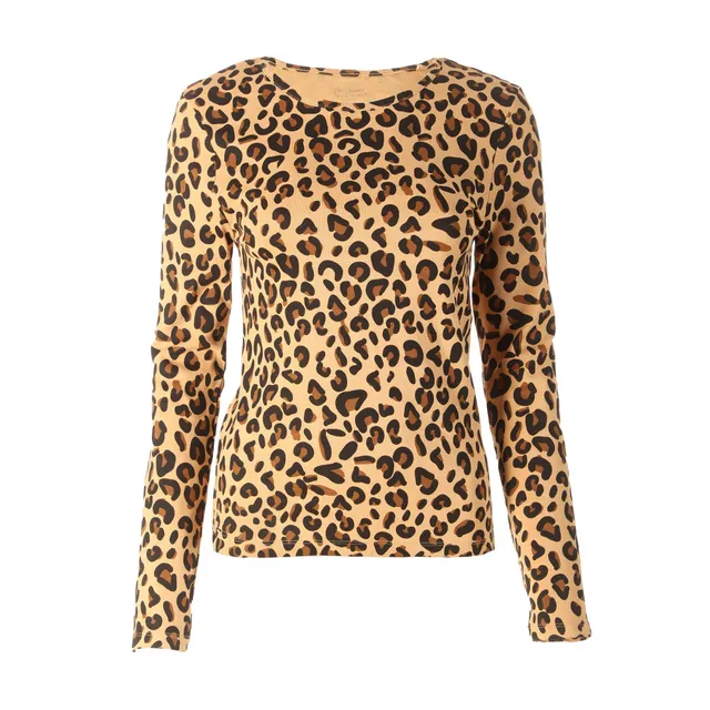 Stokomani Mode Tee-shirt manche longue col rond marron taille L