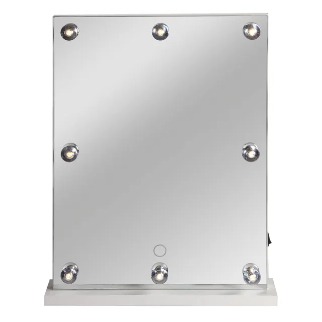 Stokomani Beauté Miroir 8 LEDS avec support maquillage lumineux
