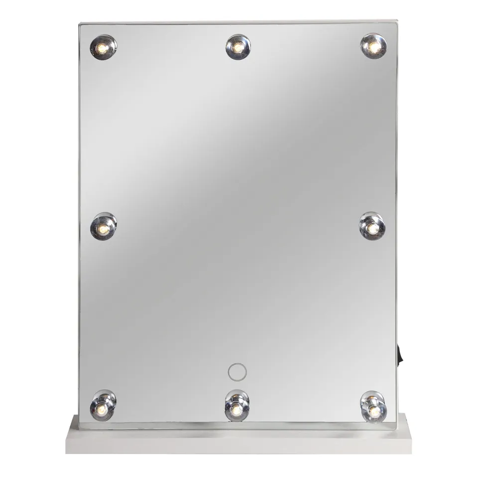 Stokomani Beauté Miroir 8 LEDS avec support maquillage lumineux