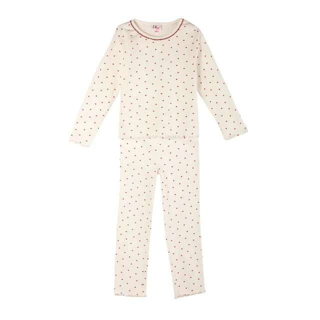 Stokomani Mode pyjama pointelle blanc enfant coton