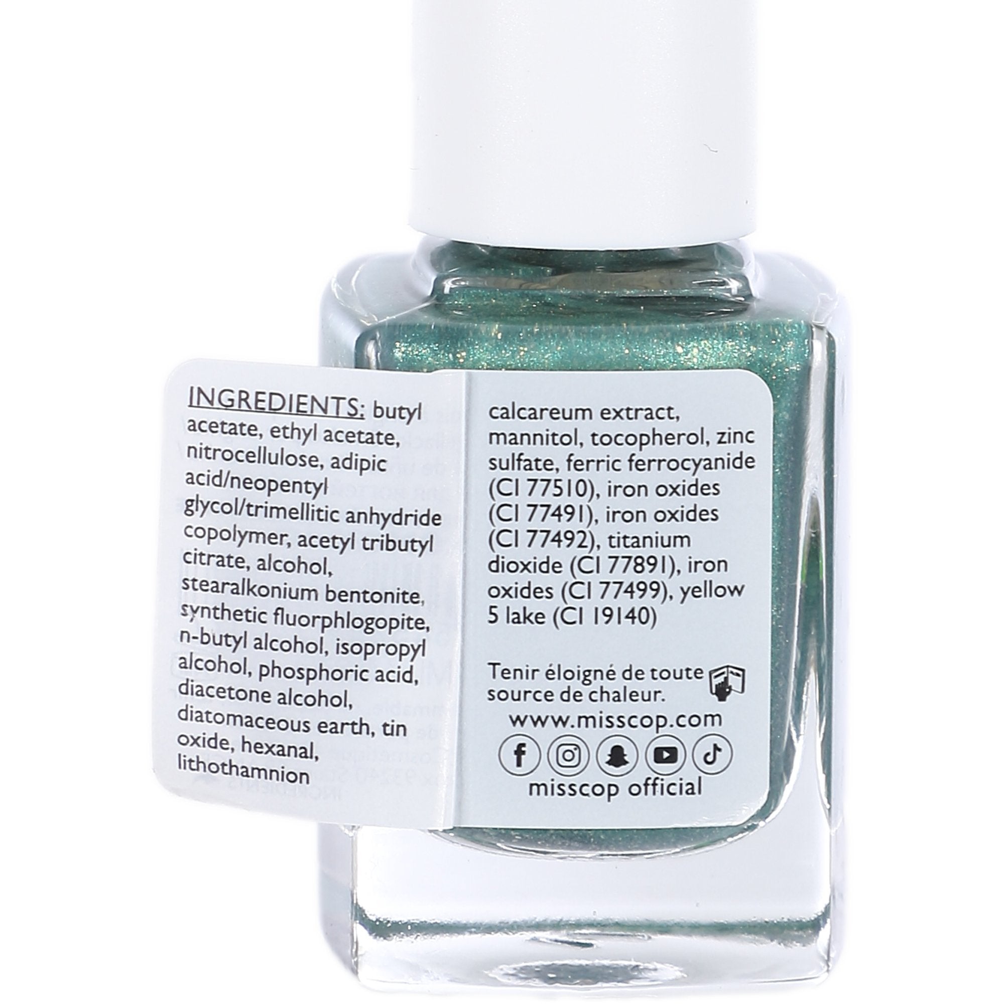 Miss Cop vernis à ongles vert impérial pailleté
