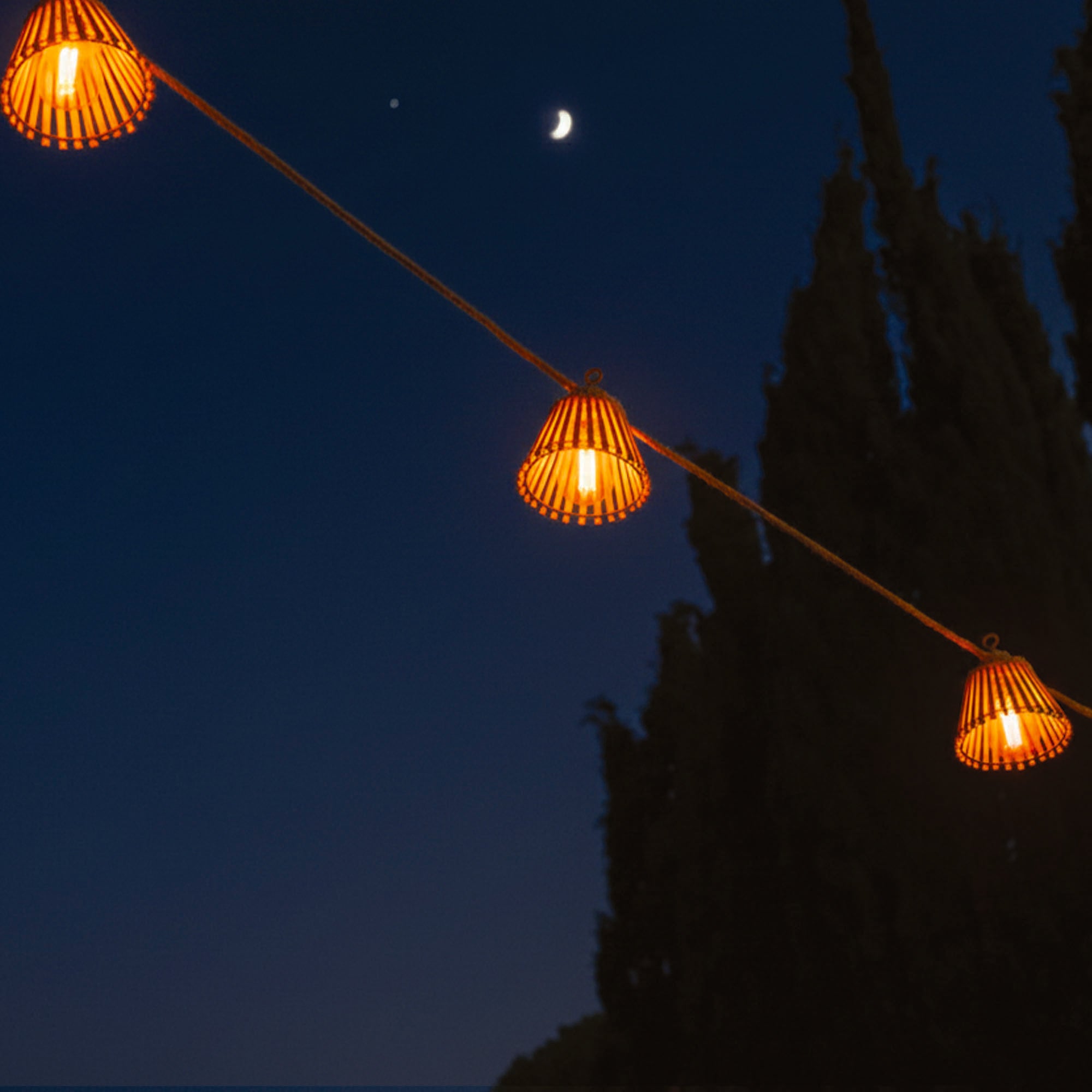 Red Deco Natura guirlande LED bambou 8m blanc chaud hybride