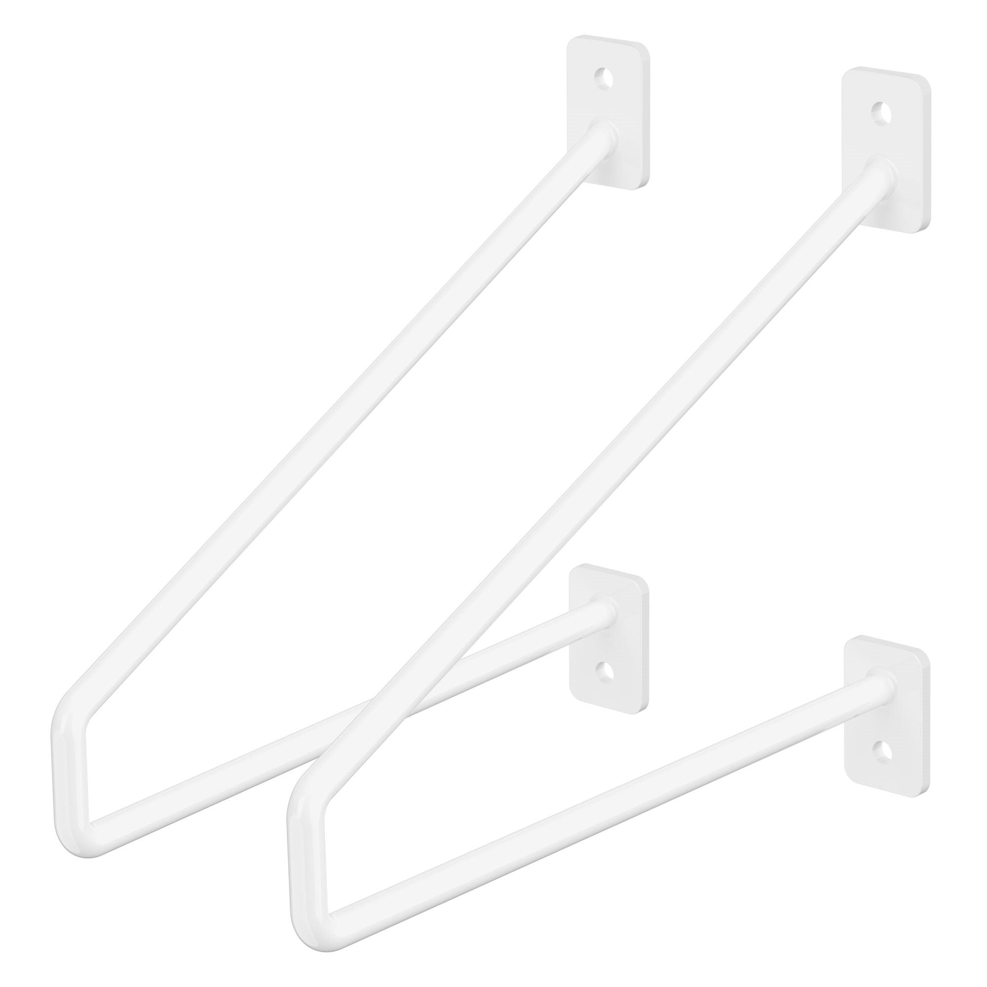 ECD Möbel Consoles murales acier argent blanc x2 220/265 mm