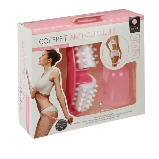 Coffret anticellulite ventouse et masseur palper-rouler