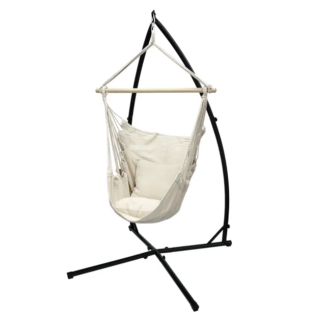 ECD Germany Sport & Freizeit fauteuil suspendu beige coton 120kg