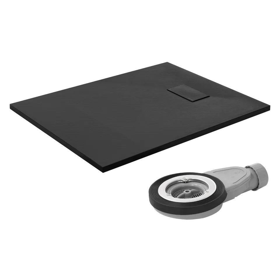 LuxeBath receveur douche 100x80 noir extra-plat antidérapant