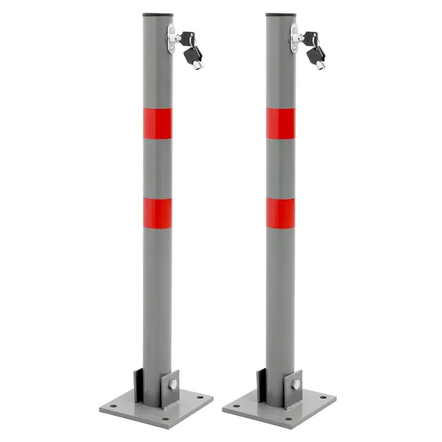 ECD Germany potelet parking rabattable anthracite 71 cm acier lot 2