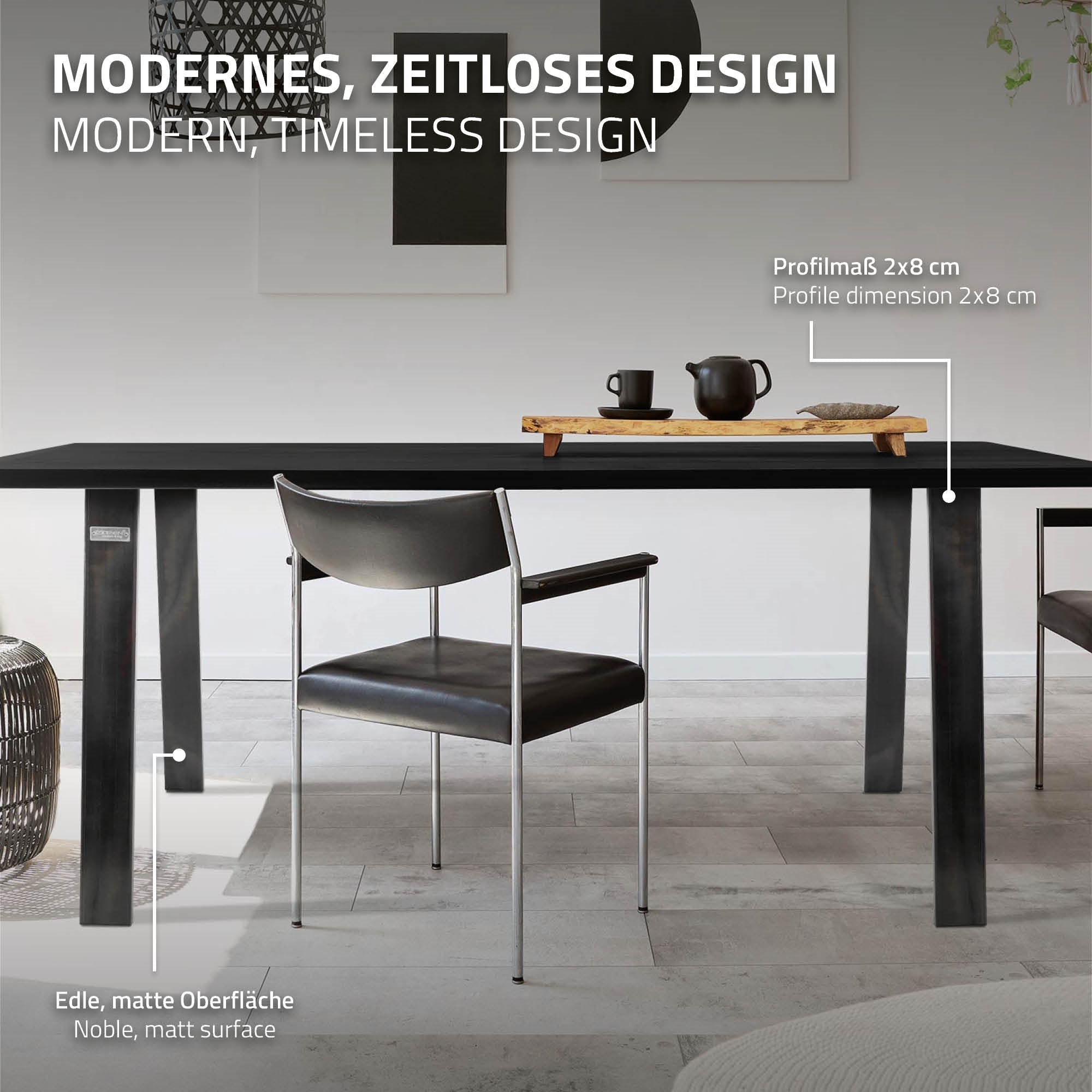 ECD Germany Möbel pied de table loft 75x72 cm acier industriel lot de 2