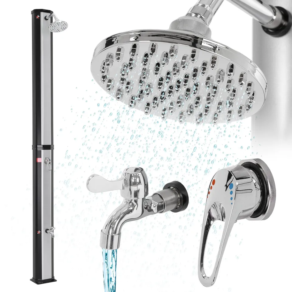 ECD Germany douche solaire 35L rince-pieds argent / noir