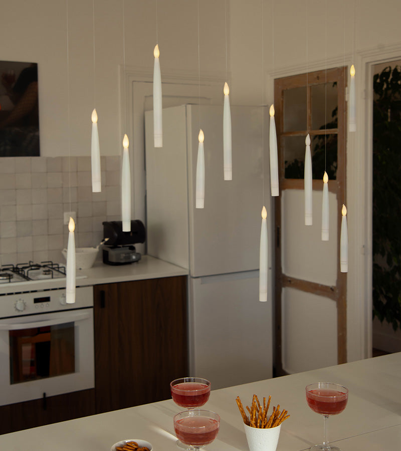 Set 12 bougies flottantes à LED déco lumineuse blanche