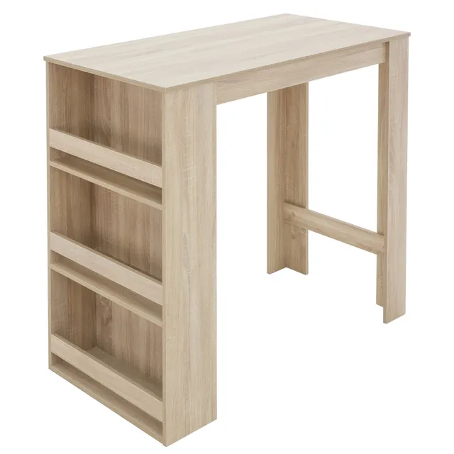 ECD Germany Möbel ML-Design table bar 117 cm chêne blanc
