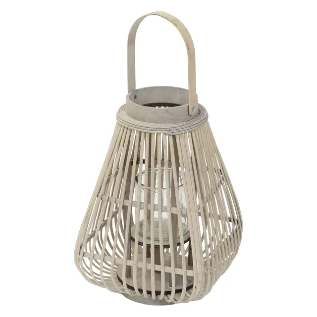 ECD Germany Garten lanterne bambou 50 cm photophore bois
