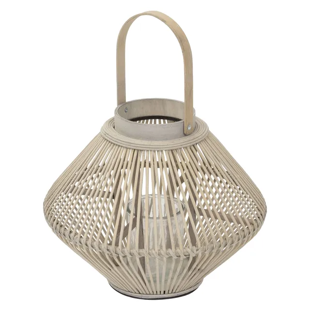 ECD Germany Garten lanterne bambou 47 cm bois tressé