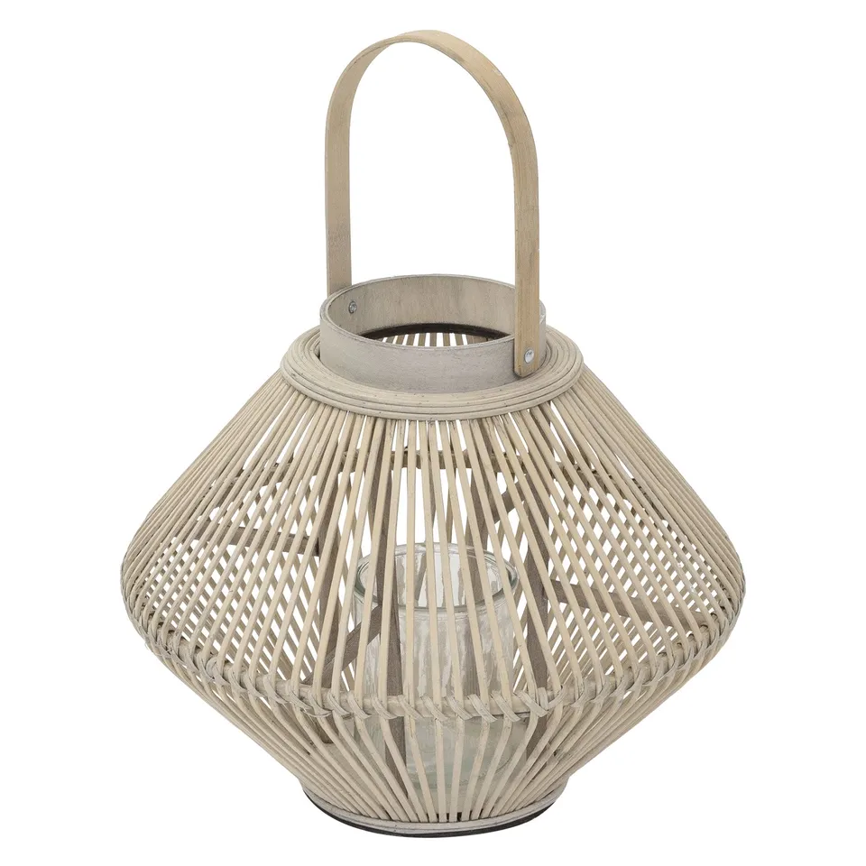ECD Germany Garten lanterne bambou 47 cm bois tressé