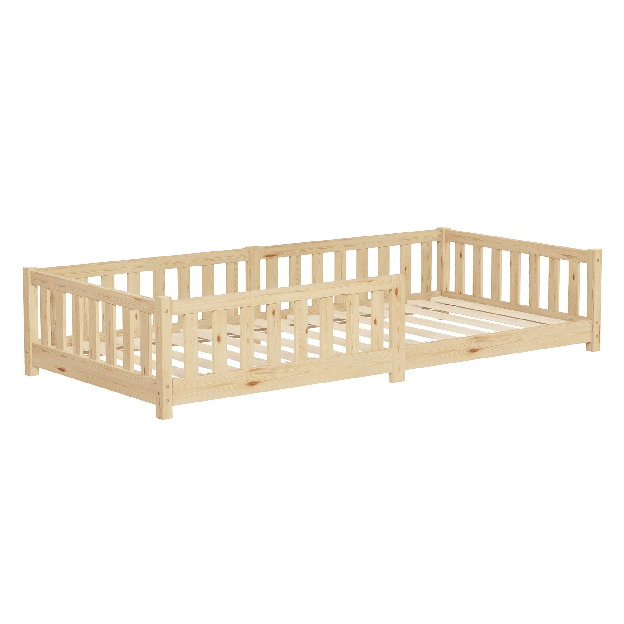ECD Germany Kinder lit enfant 90x200 pin nature sans matelas