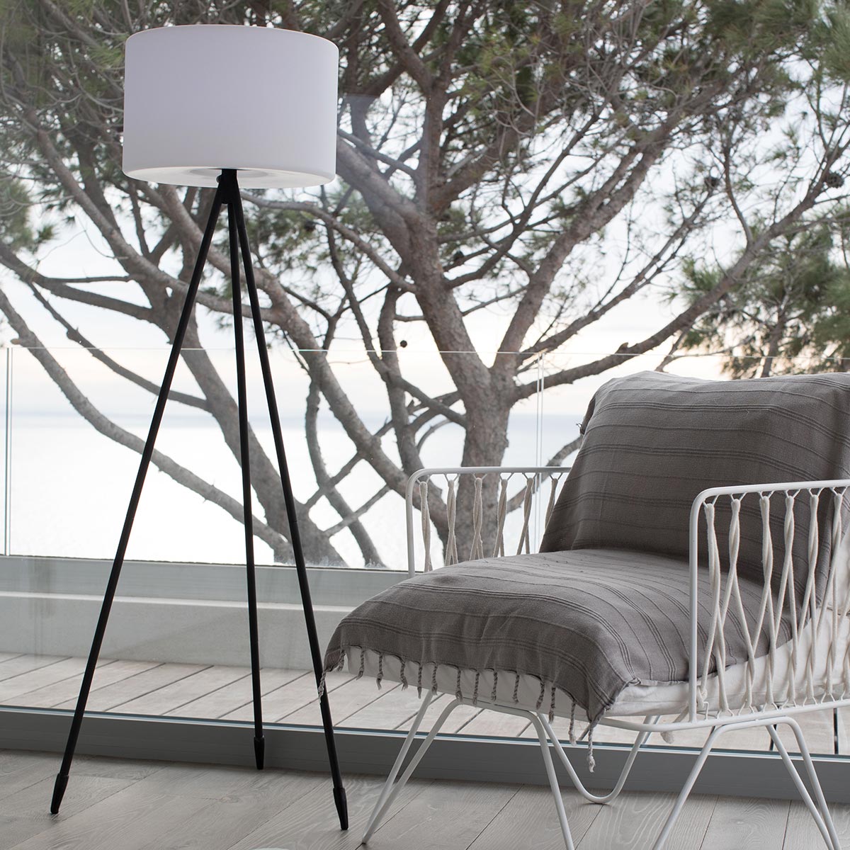 Red Deco Tamboury lampadaire sans fil LED multicolore H150cm