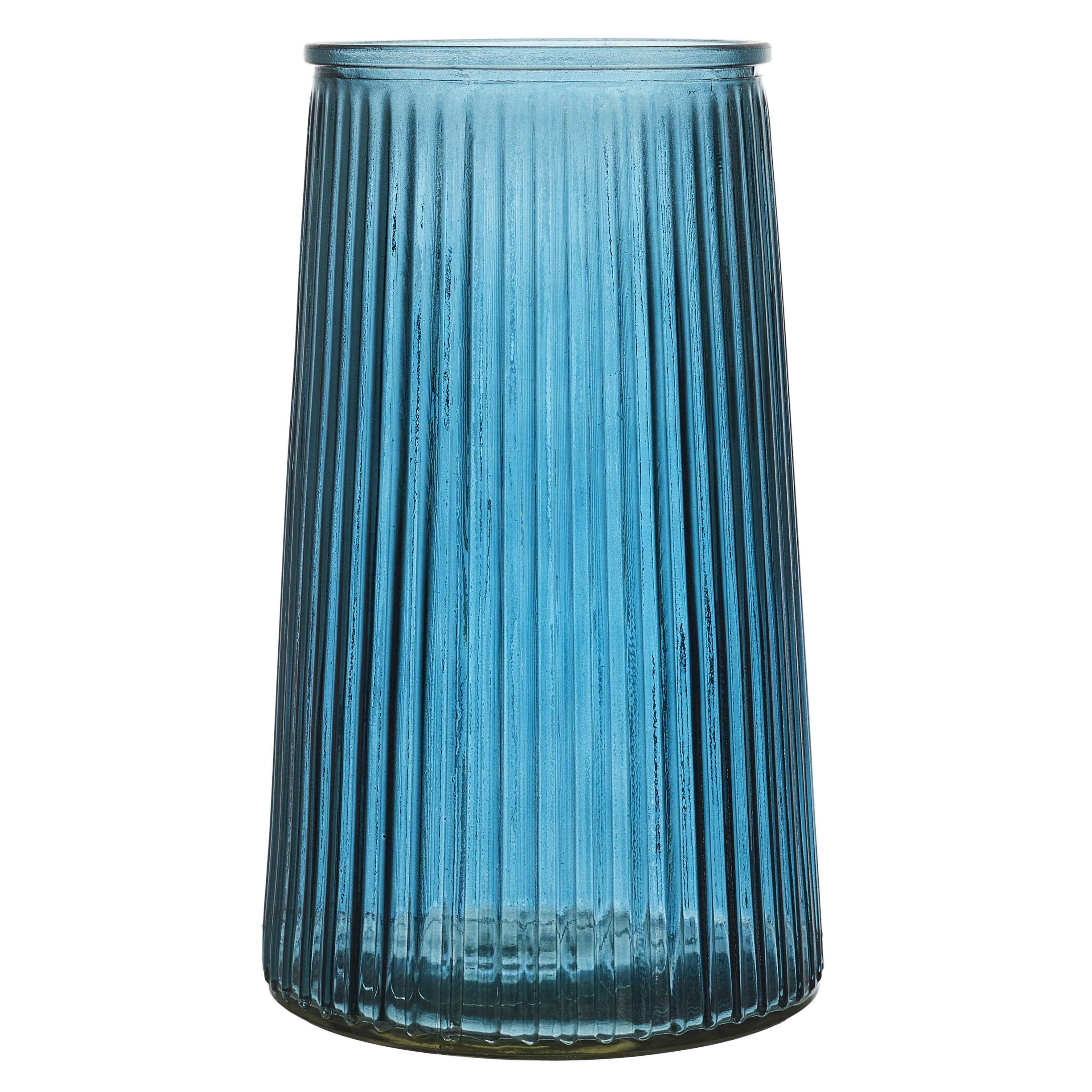 Vase strié Louise fleurs fraîches et séchées 21,5 cm