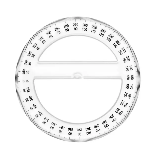 Safe Tool Fournitures scolaires Rapporteur cristal 360° 12 cm circulaire