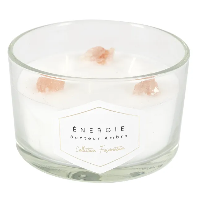 Stokomani Maison bougie parfumée 3 mèches pierres jasmin