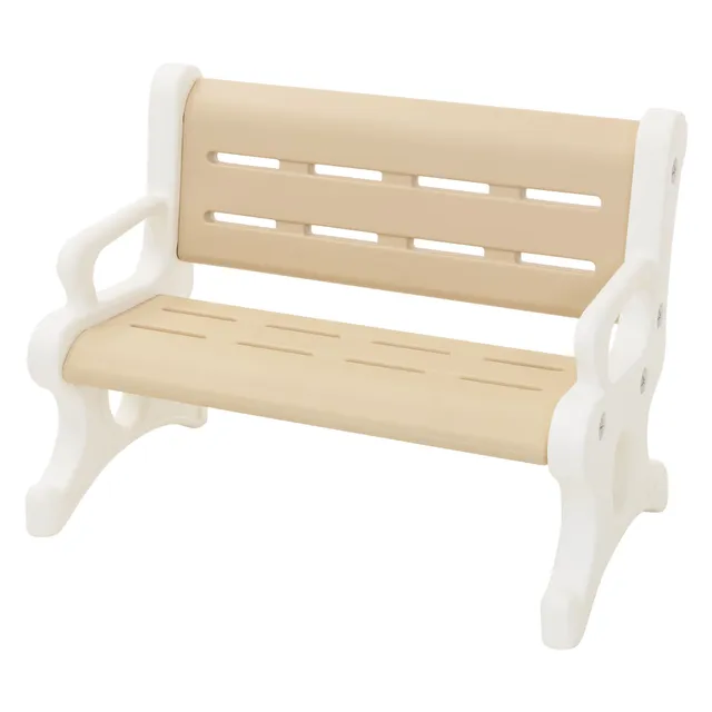 ECD Germany Joyz banc enfant plastique marron-blanc 81,5 cm