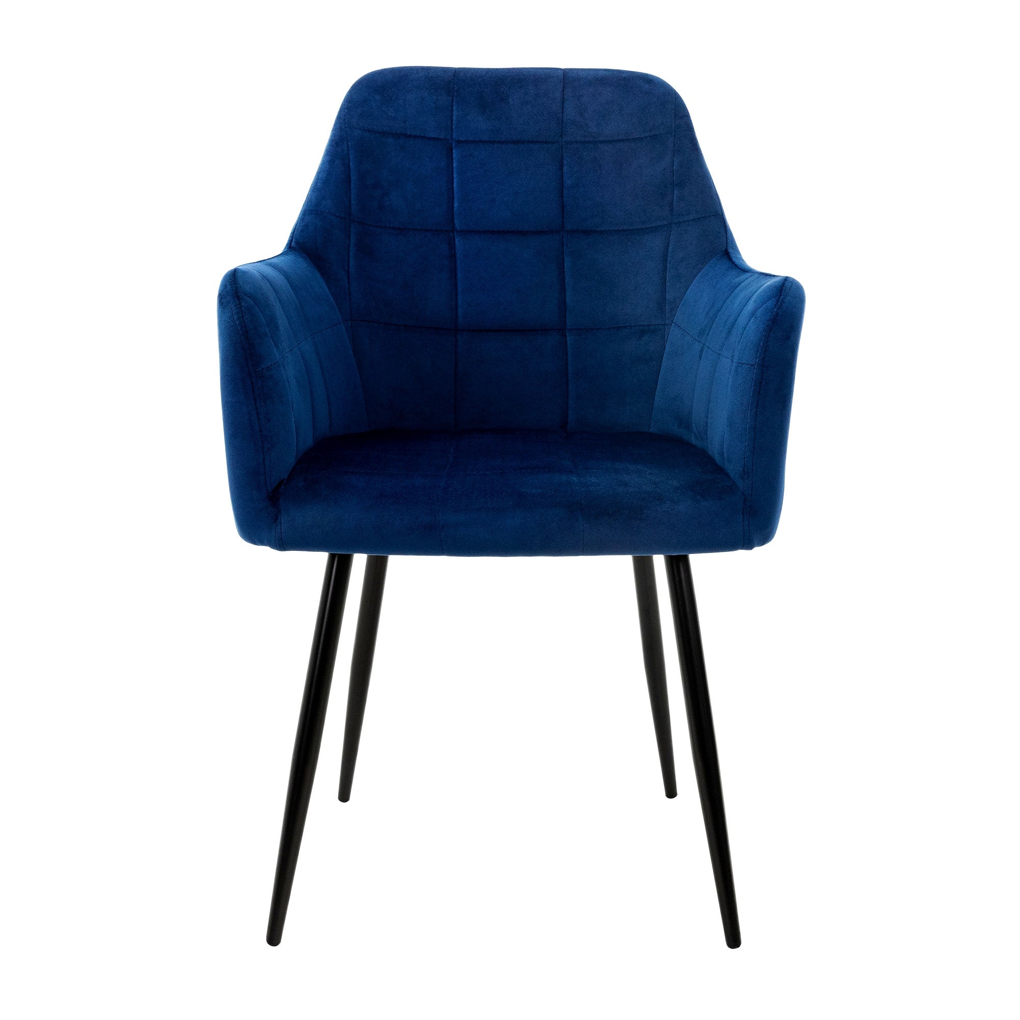 ECD Germany ML-Design chaise velours bleu foncé lot 4