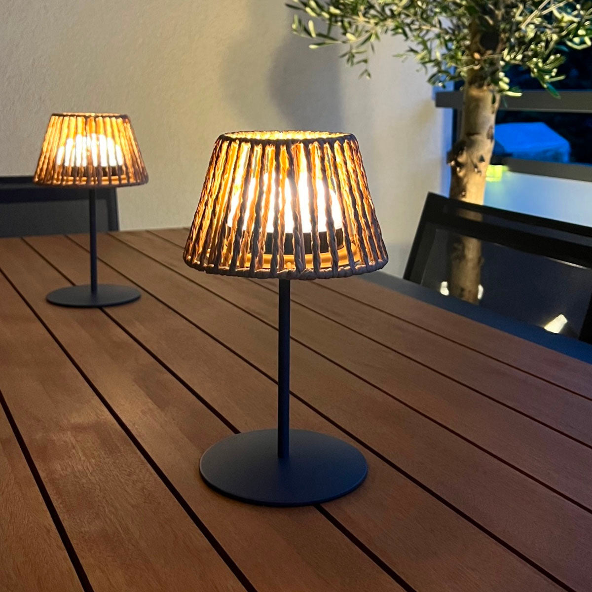 Red Deco Twins Raffy H23,5cm lot 2 lampes table LED