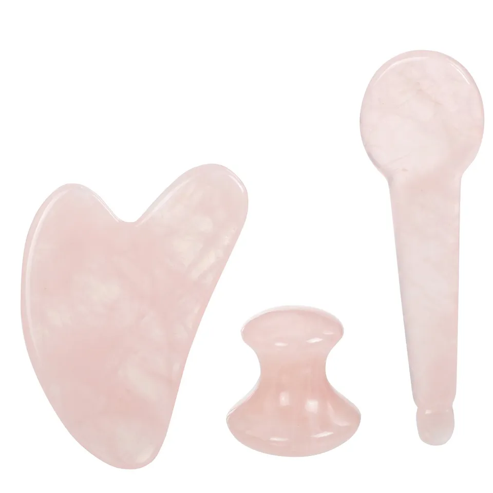Stokomani Coffret Gua Sha visage quartz rose