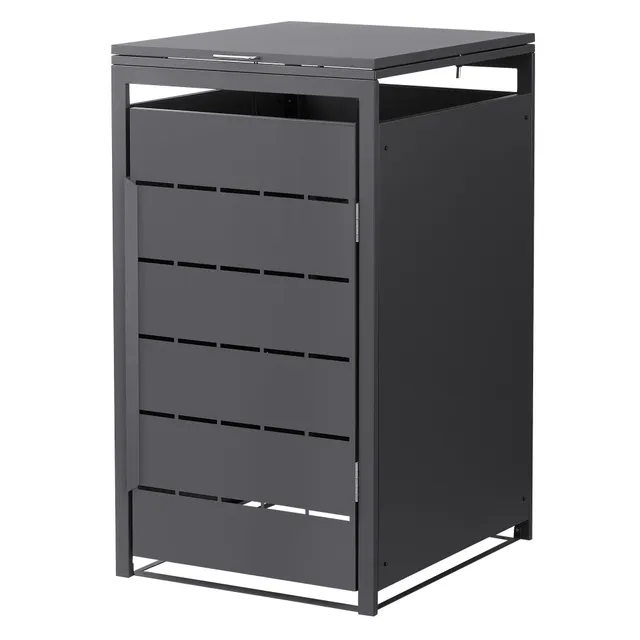 ECD Germany Cache-poubelle acier anthracite 240L