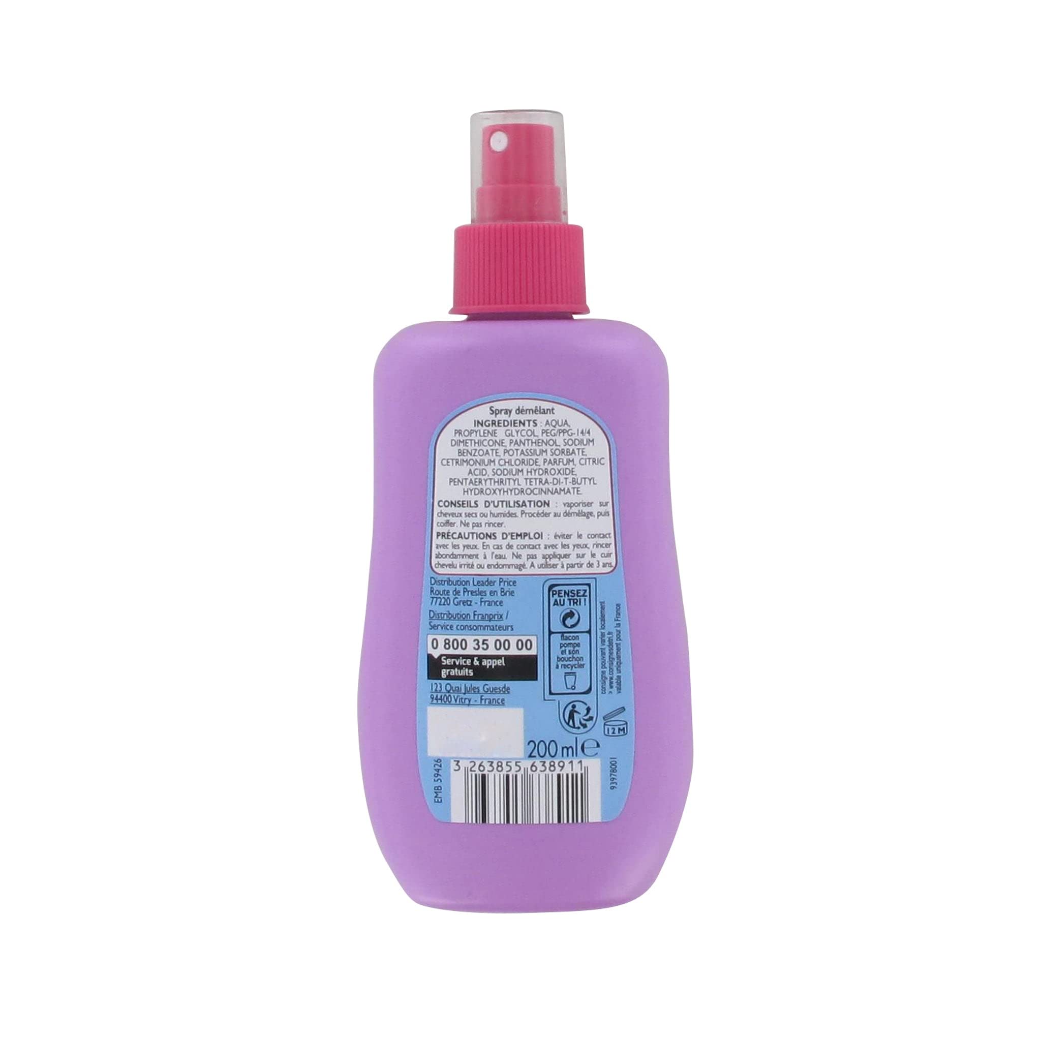 Leader Price Soins cheveux spray démêlant 200ml