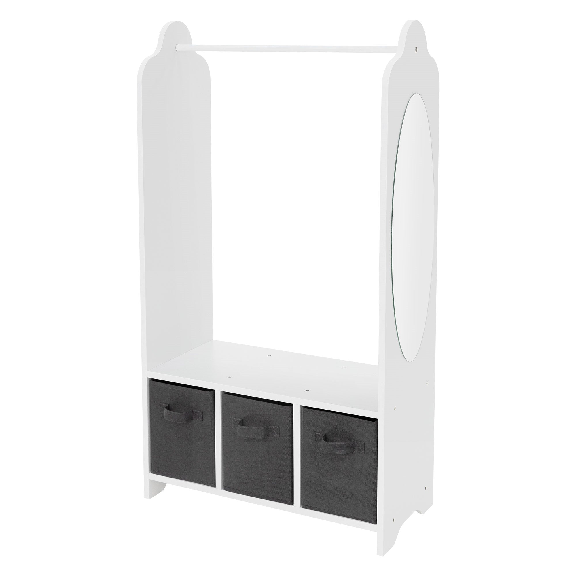 ECD Germany Joyz portant enfant blanc bois miroir 3 casiers