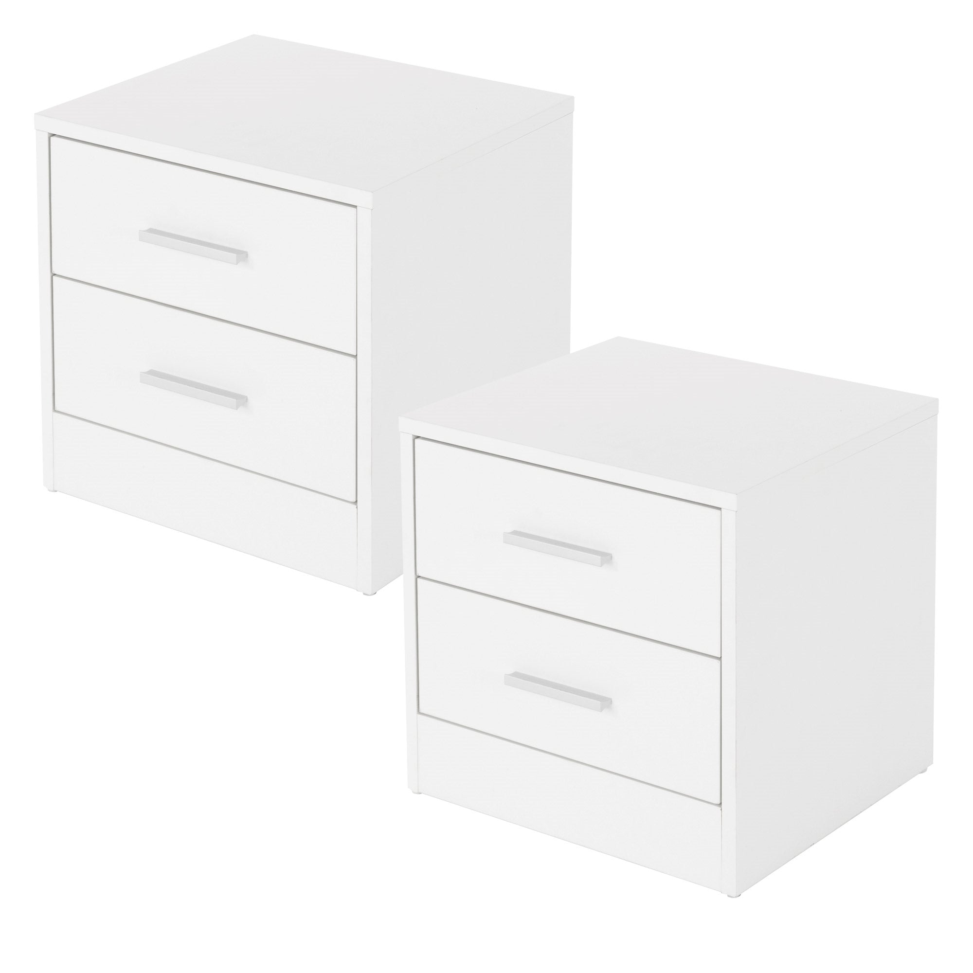 ML-Design table de chevet blanche 38x37x34 cm 2 tiroirs lot 2