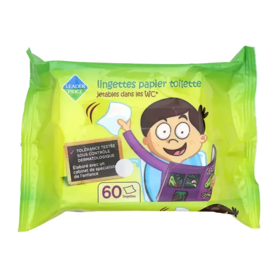 Leader Price lingettes toilettes jetables WC 250g