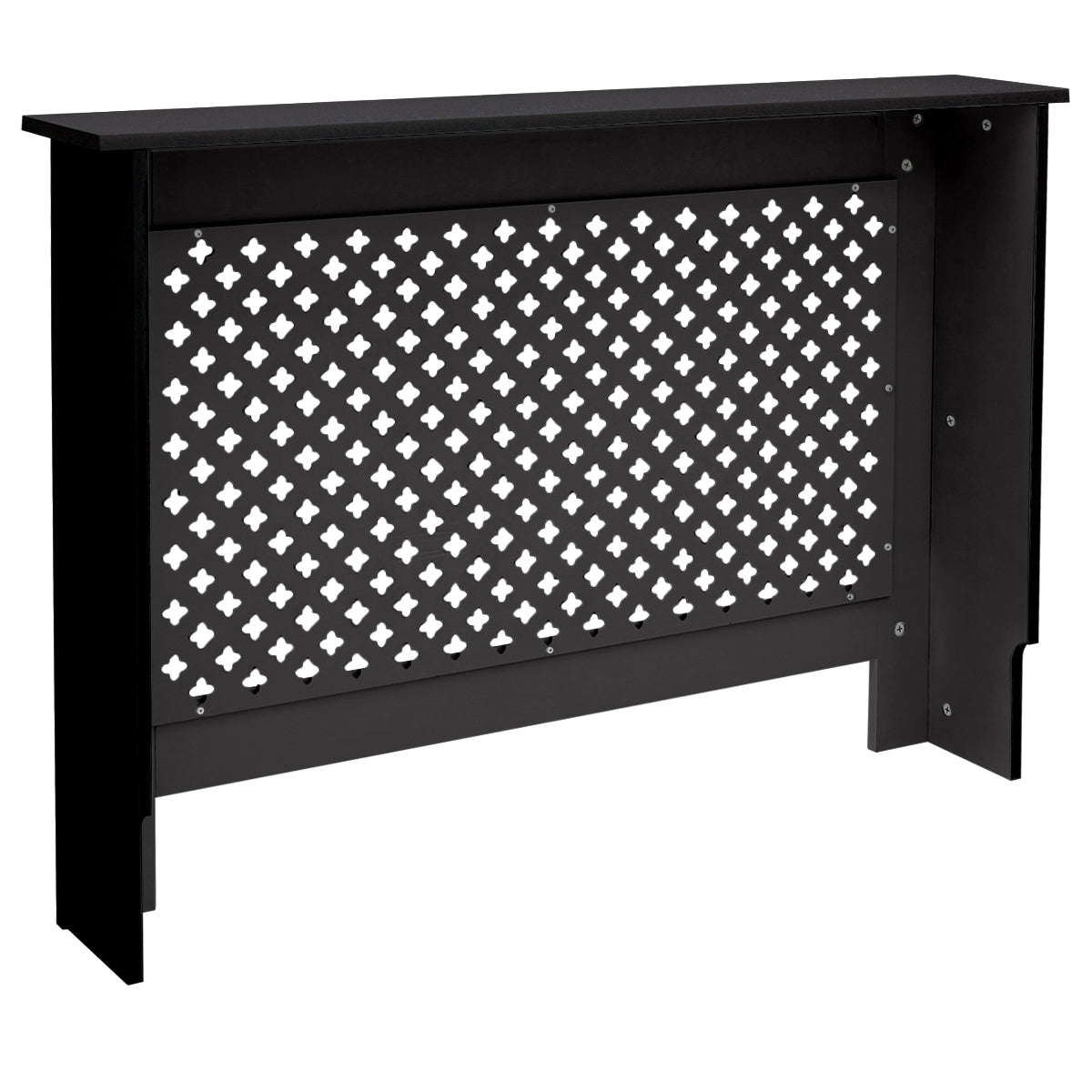 ECD Germany cache radiateur MDF noir 112x19x82 cm losange