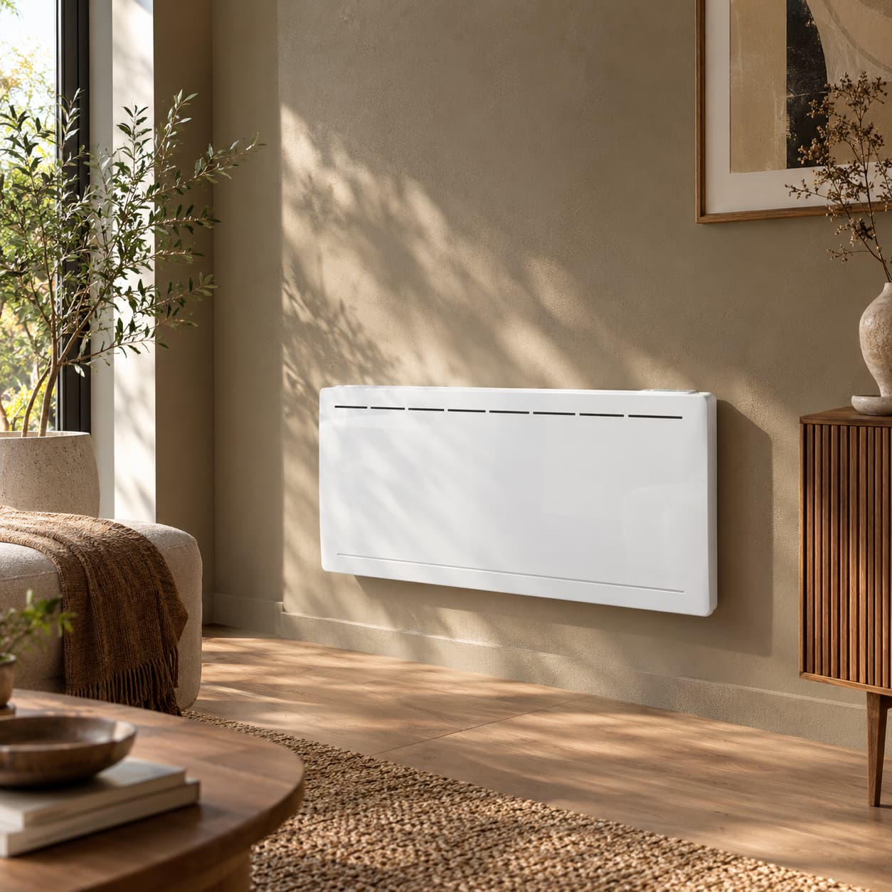 Kalia Tana radiateur inertie fonte 2000W mural blanc LCD
