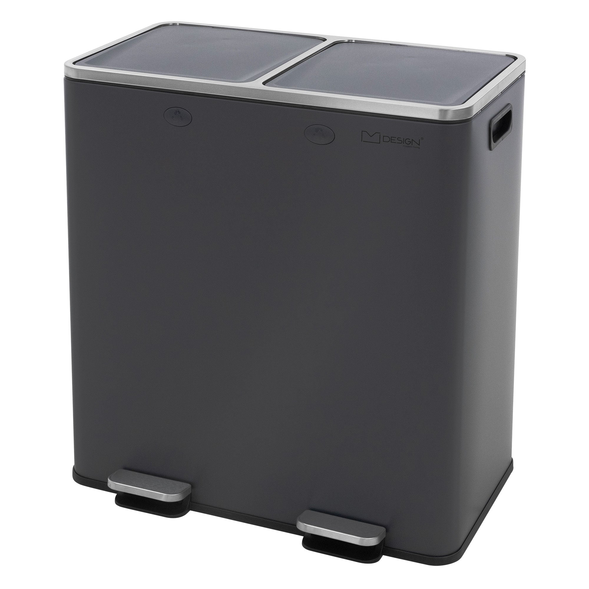 ECD Germany Möbel poubelle tri 2x30L anthracite pédale