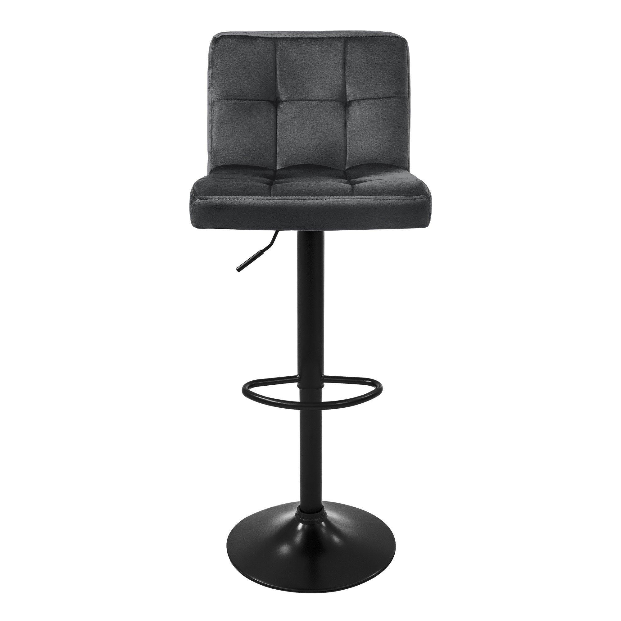 ECD Germany ML-Design Lot 2 Tabourets de Bar Velours Gris
