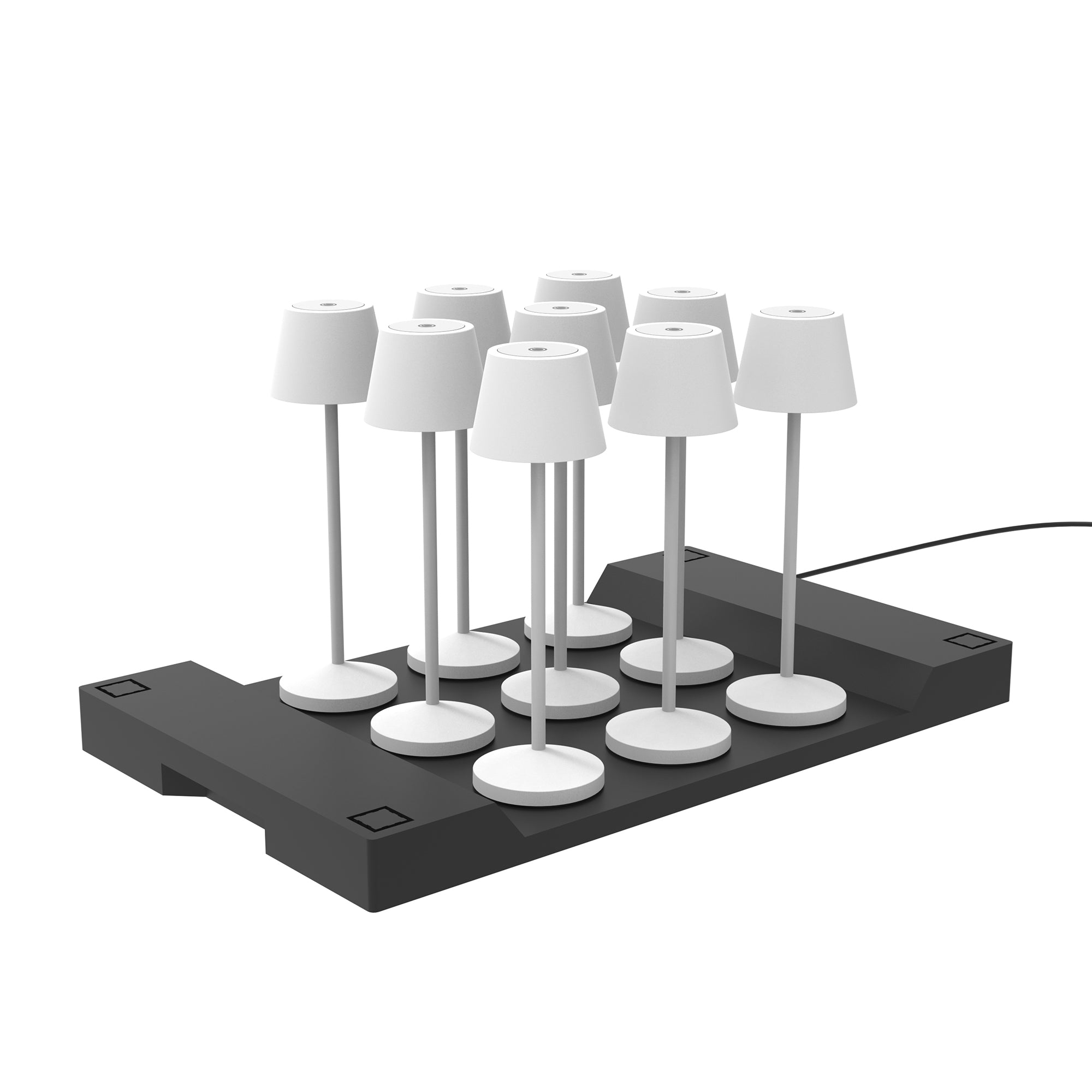 Red Deco Emily White lot 9 lampes sans fil H25cm 3000K